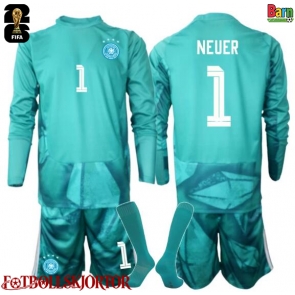 Tyskland Manuel Neuer #1 Målvakt Hemmakläder Barn VM 2026 Långärmad (+ Korta byxor)